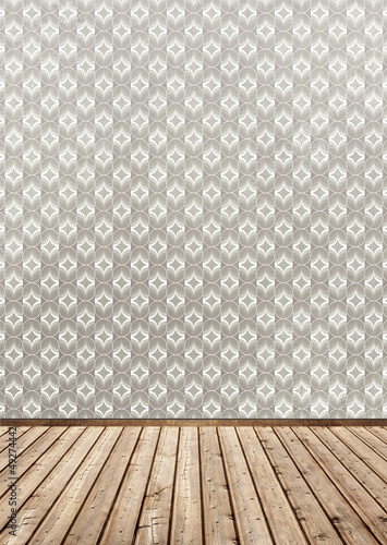 wallpaper and wood floor