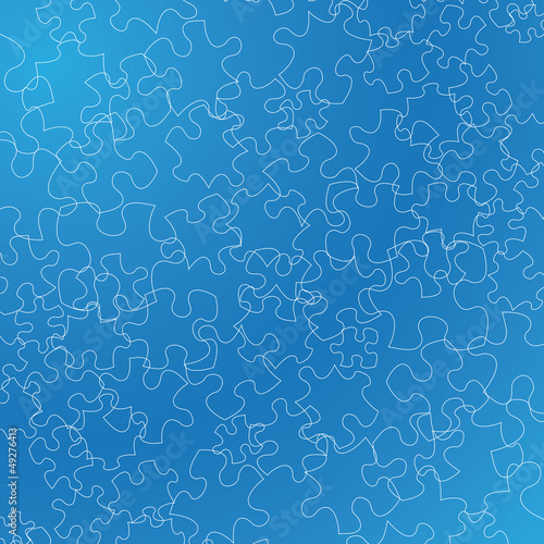 contour puzzle sur fond bleu