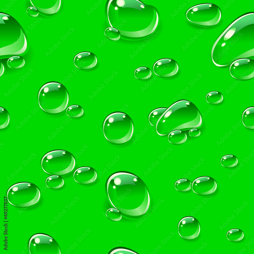 Dew drops seamless pattern. Vector editable illustration.