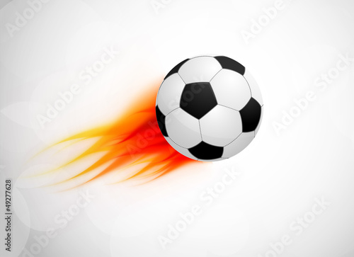 Soccer ball with flame