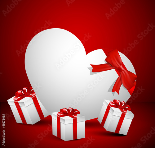 Paper heart with presents