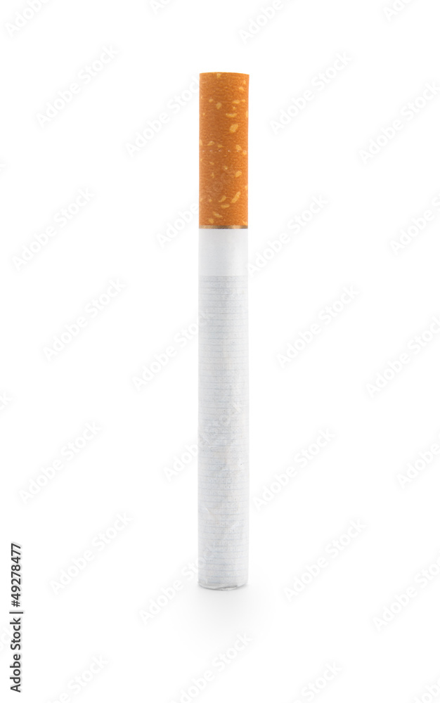 One Cigarette, isolated on white background One Cigarette, isolated on white background