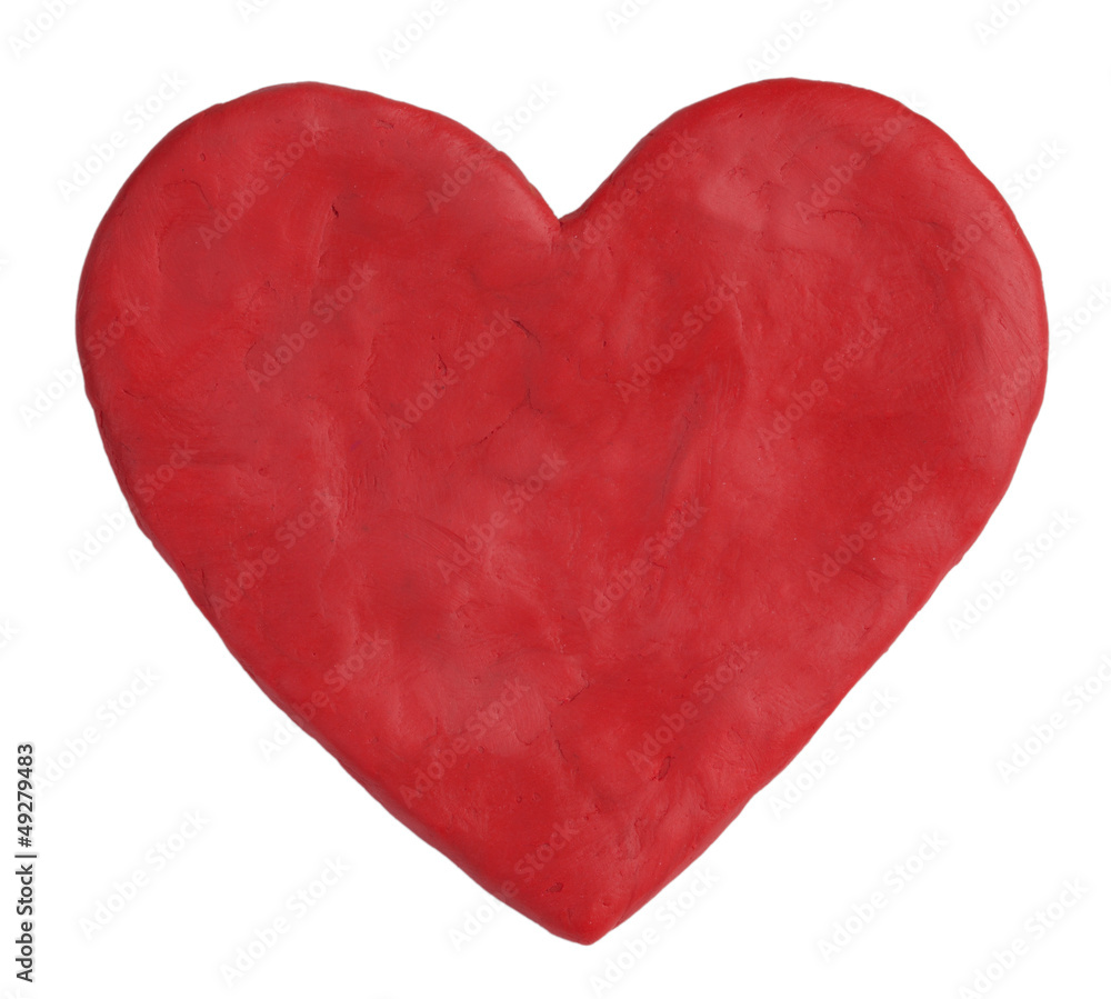 Heart, fashioned from red clay