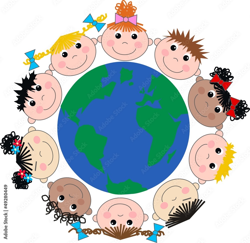 mixed ethnic happy children