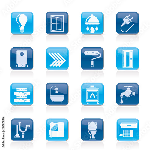 Construction and home renovation icons - vector icon set