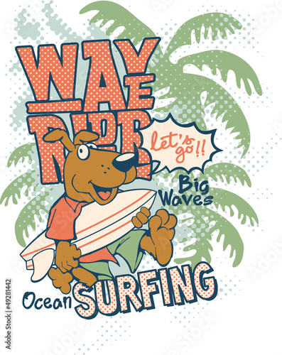 Surfing dog
