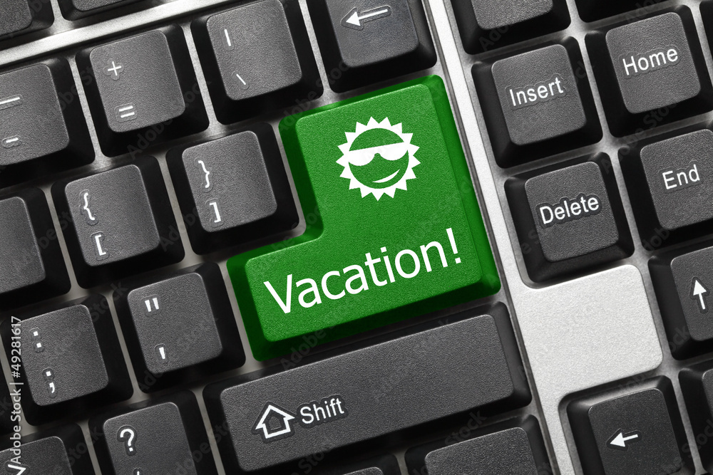 Conceptual keyboard - Vacation (green key) Conceptual keyboard - Vacation (green key)