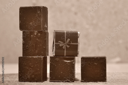 Six chocolate blocks