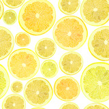 Background of cut across a lot of citrus fruits.