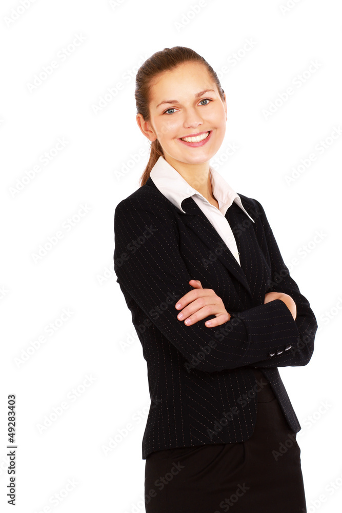Businesswoman standing with folded arms Businesswoman standing with folded arms