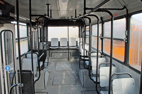 empty seats inside the bus for urban transport of persons