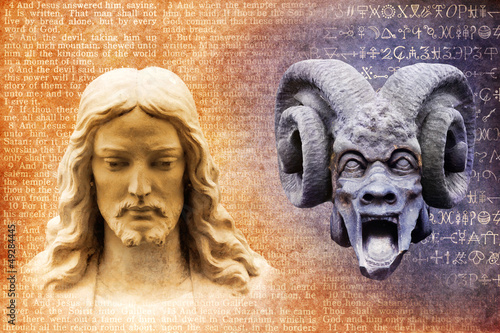 Tableau sur toile Jesus Christ and Satan the Devil