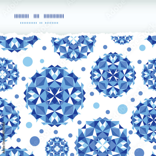 Vector blue abstract circles square seamless pattern background