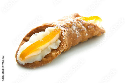 Sicilian cannoli with orange photo