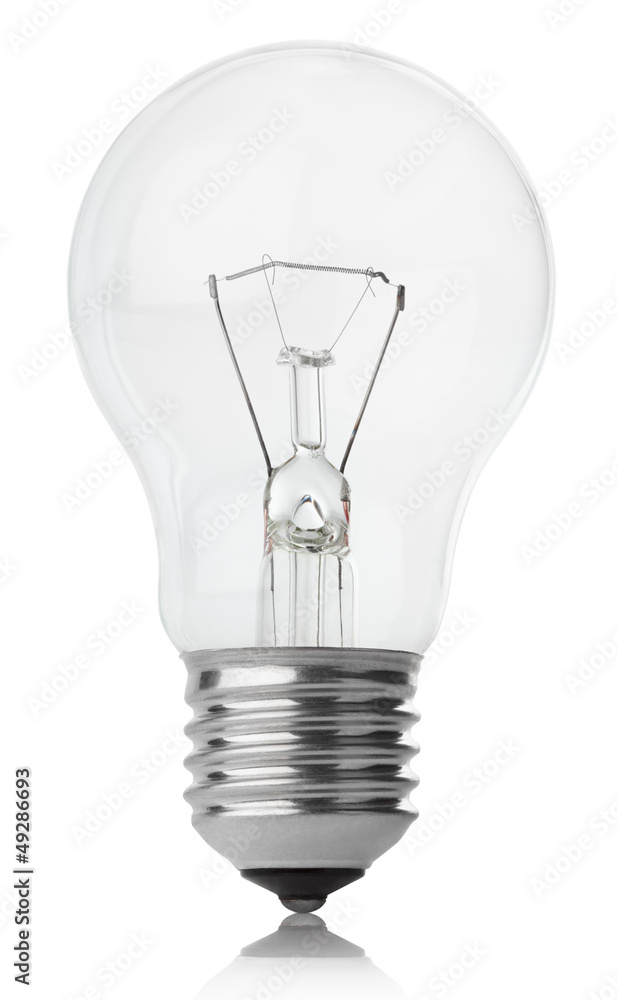 Incandescent lamp isolated on white with clipping path Incandescent lamp isolated on white with clipping path