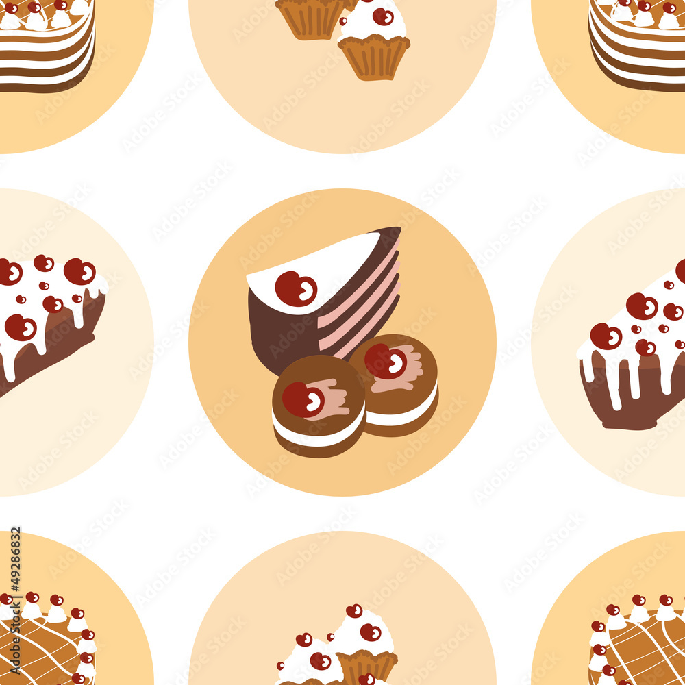 Seamless pattern with delicious sweet Seamless pattern with delicious sweet