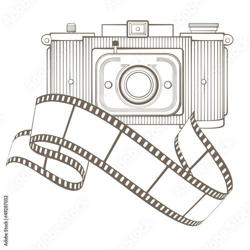 Retro photo camera with vignette