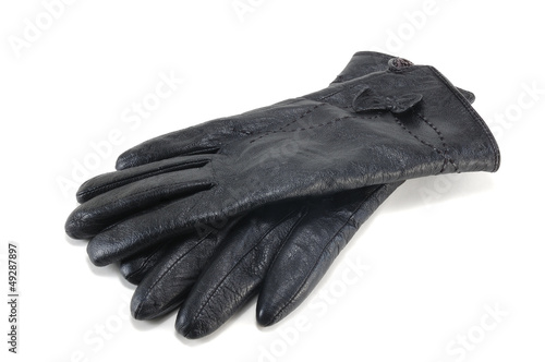 black women's leather gloves