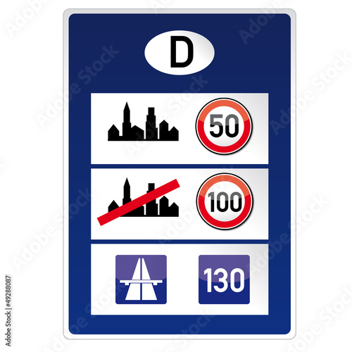 Tempolimit, Deutschland, Grenze, Urlaub, Ferien, Verkehrsschild