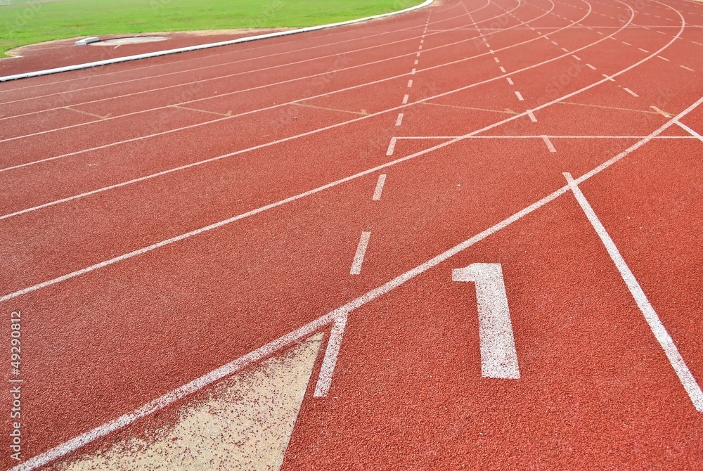 Athletics Track Lane and Numbers