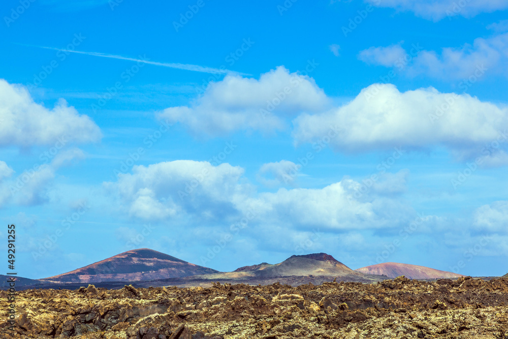 Volcanic landscape taken in Timanfaya National Park, Lanzarote,