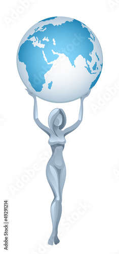 Woman holding planet earth