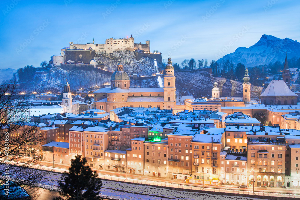Salzburg in winter, Salzburger Land, Austria