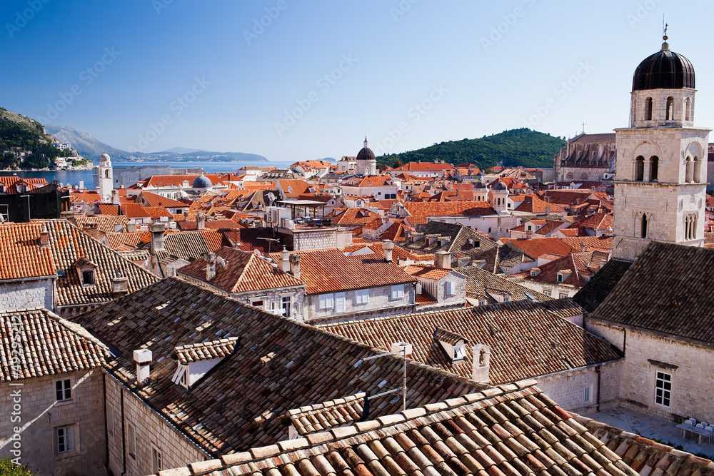Dubrovnik old town over the roofs
