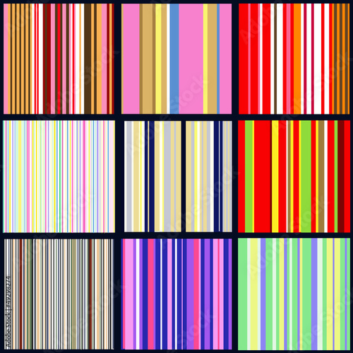 set of vertical striped patterns