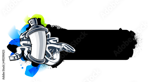 Graffiti image of can with arrows