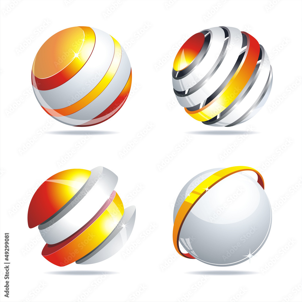 Glossy colorful abstract glass balls