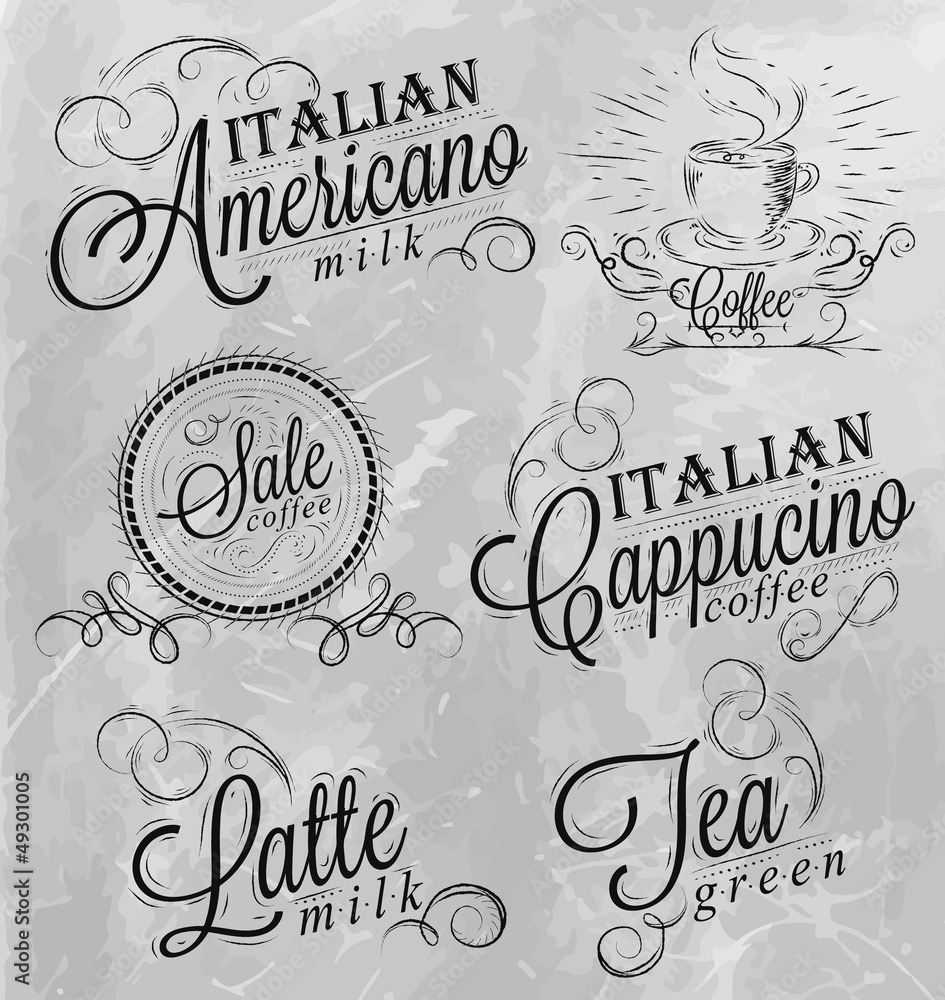 Names of coffee drinks chalk Names of coffee drinks chalk