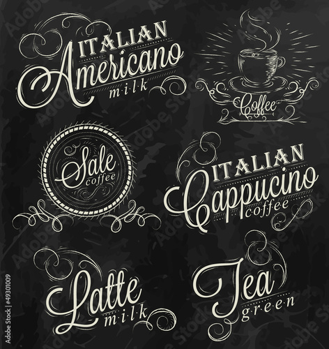 Names of coffee drinks chalk dark