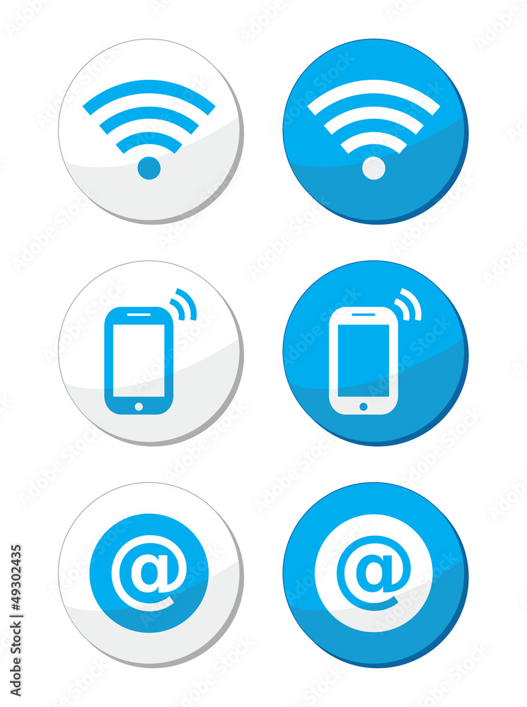 Wifi network, internet zone blue labels set - vector Wifi network, internet zone blue labels set - vector