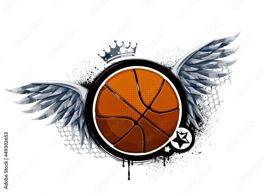 Grunge image with basketball