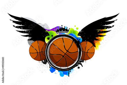 Graffiti image with basketballs