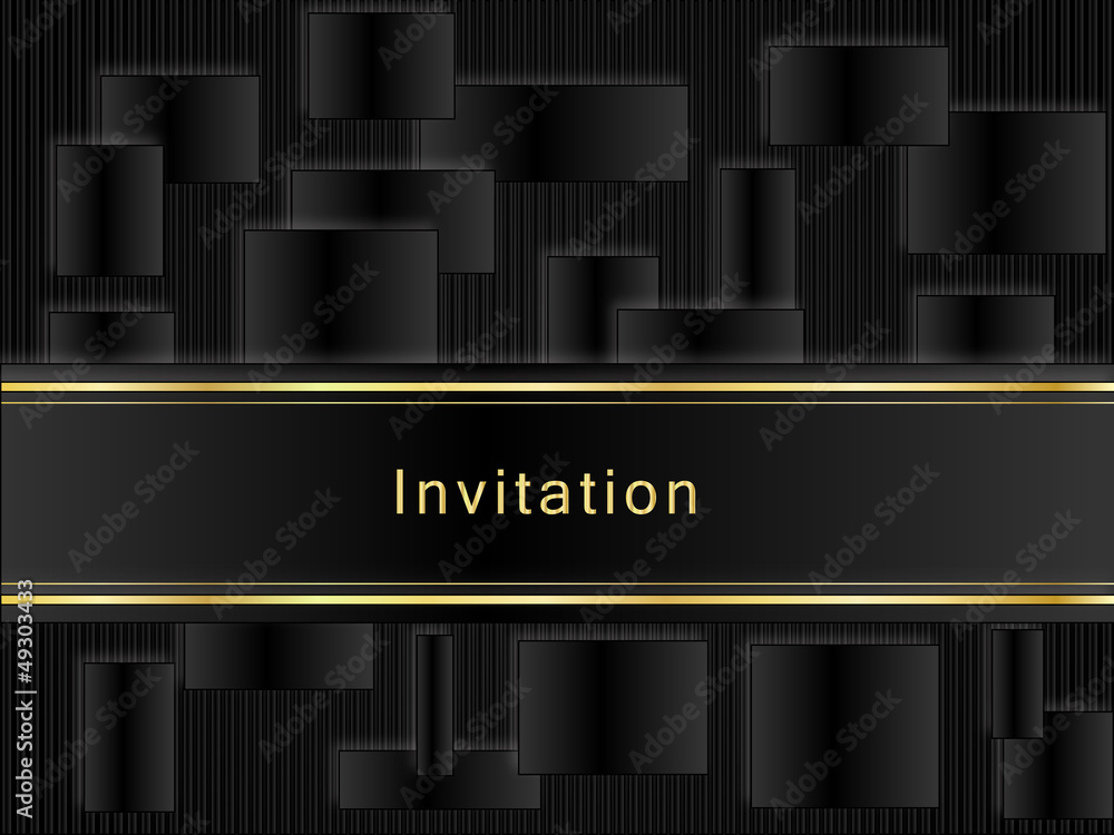 Black invitation - obrazy, fototapety, plakaty 
