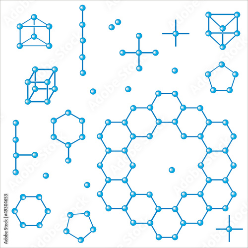 hydrocarbon molecules isolated on white