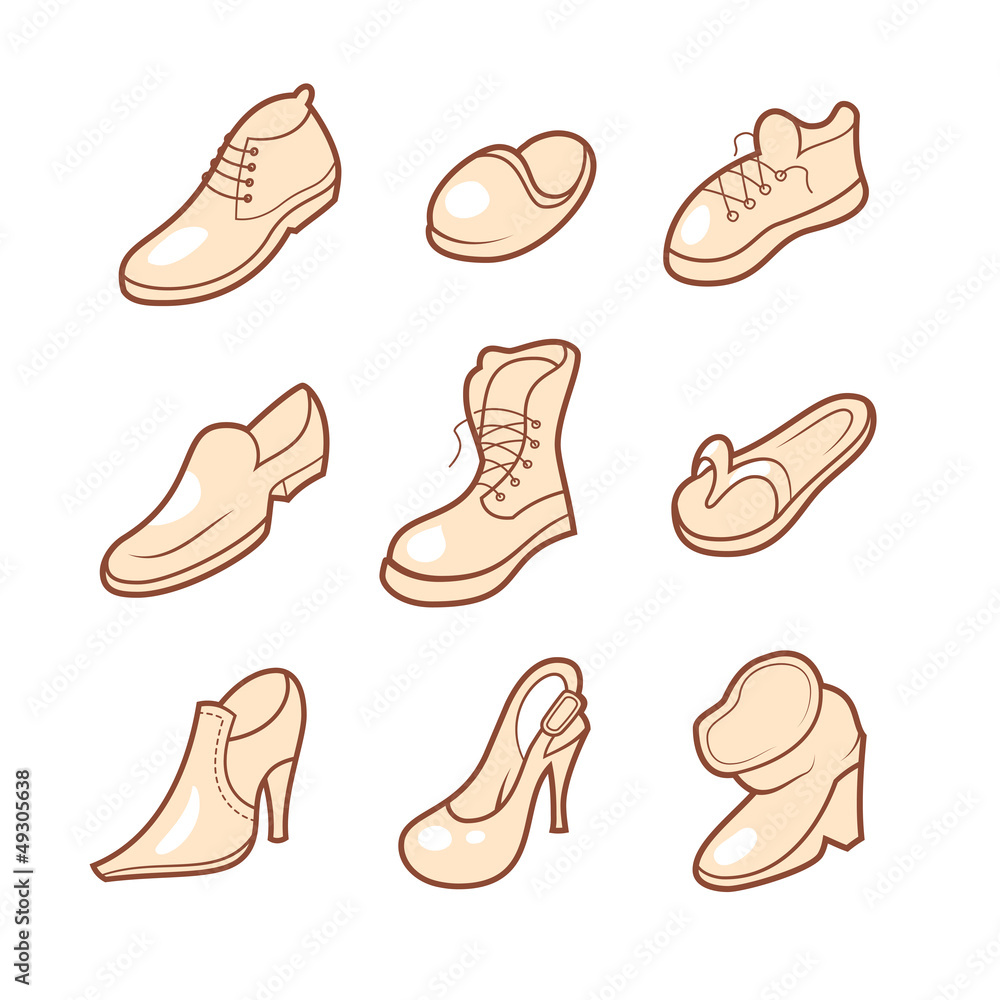 Shoe icons set