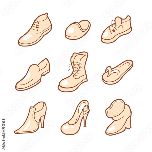 Shoe icons set