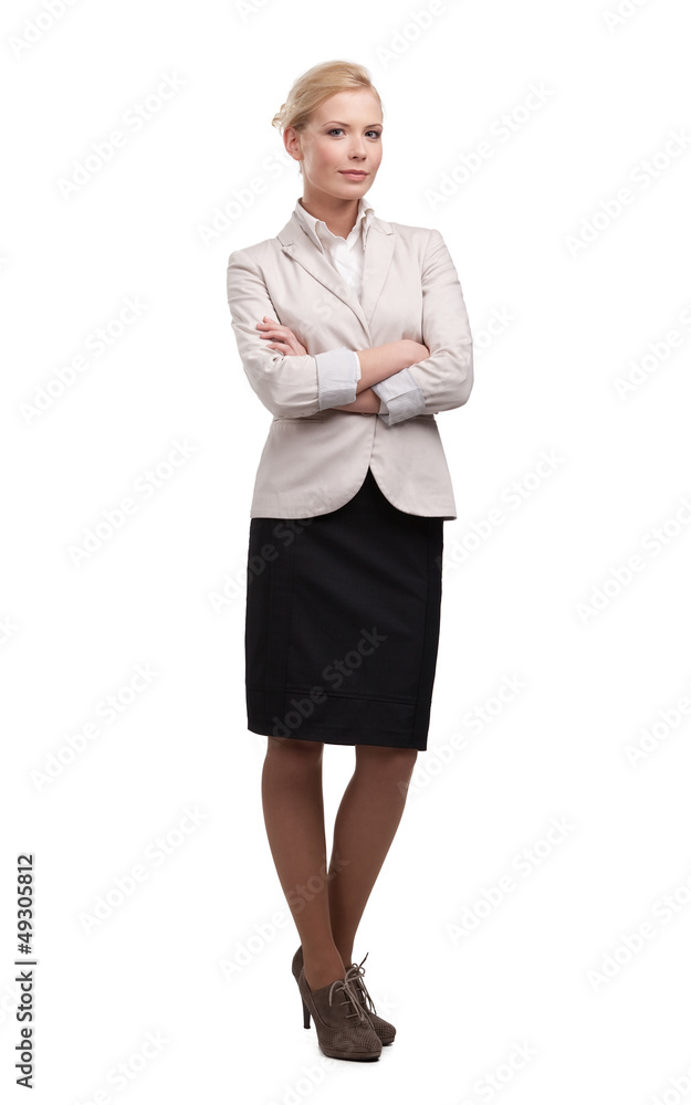 Attractive attractive business woman in a light beige suit Attractive attractive business woman in a light beige suit