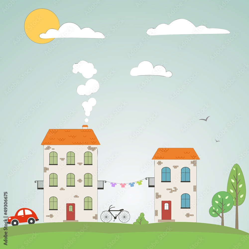 Old city background. Vector Old city background. Vector