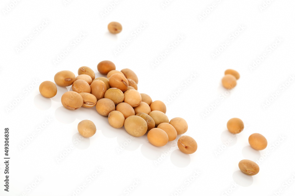 Soybeans isolated on white. Soybeans isolated on white.