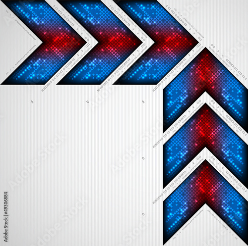 Abstract background with arrow. Pixel art. Vector