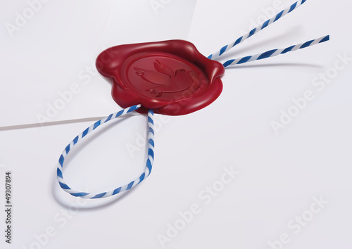 Wachssiegel mit Faden