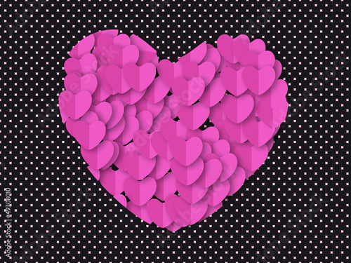 coeur relief fond pois