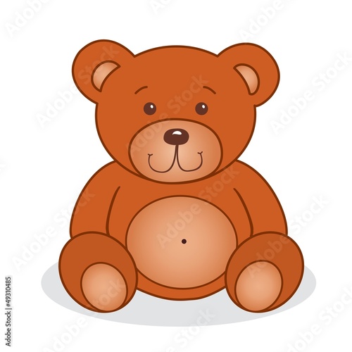 Cute teddy bear. Vector illustration.