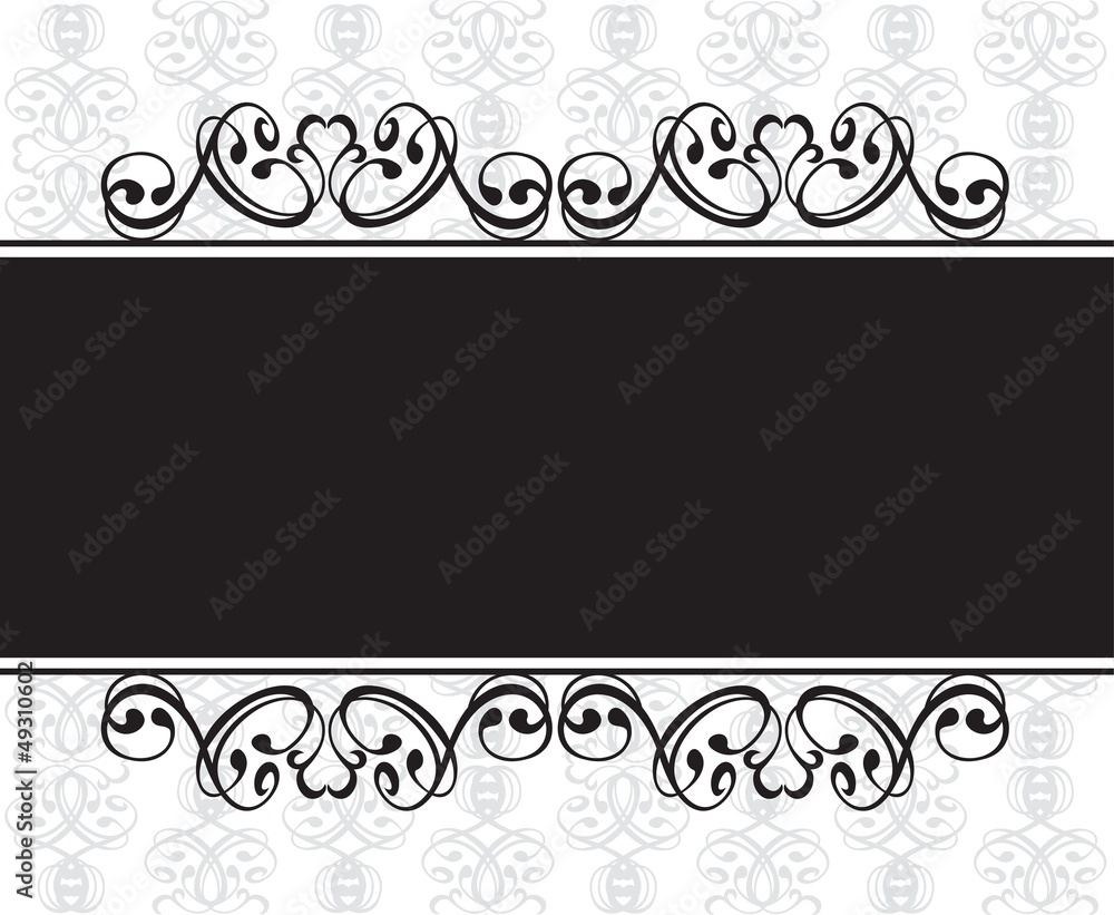Damask invitation or announcement card.