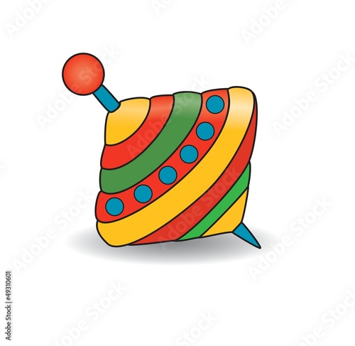 Humming-top, whirligig - vector illustration.