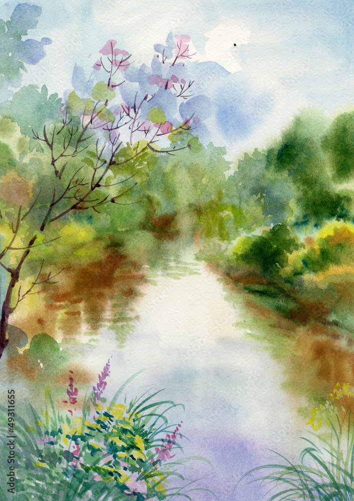 Fototapeta premium Watercolor Landscape Collection